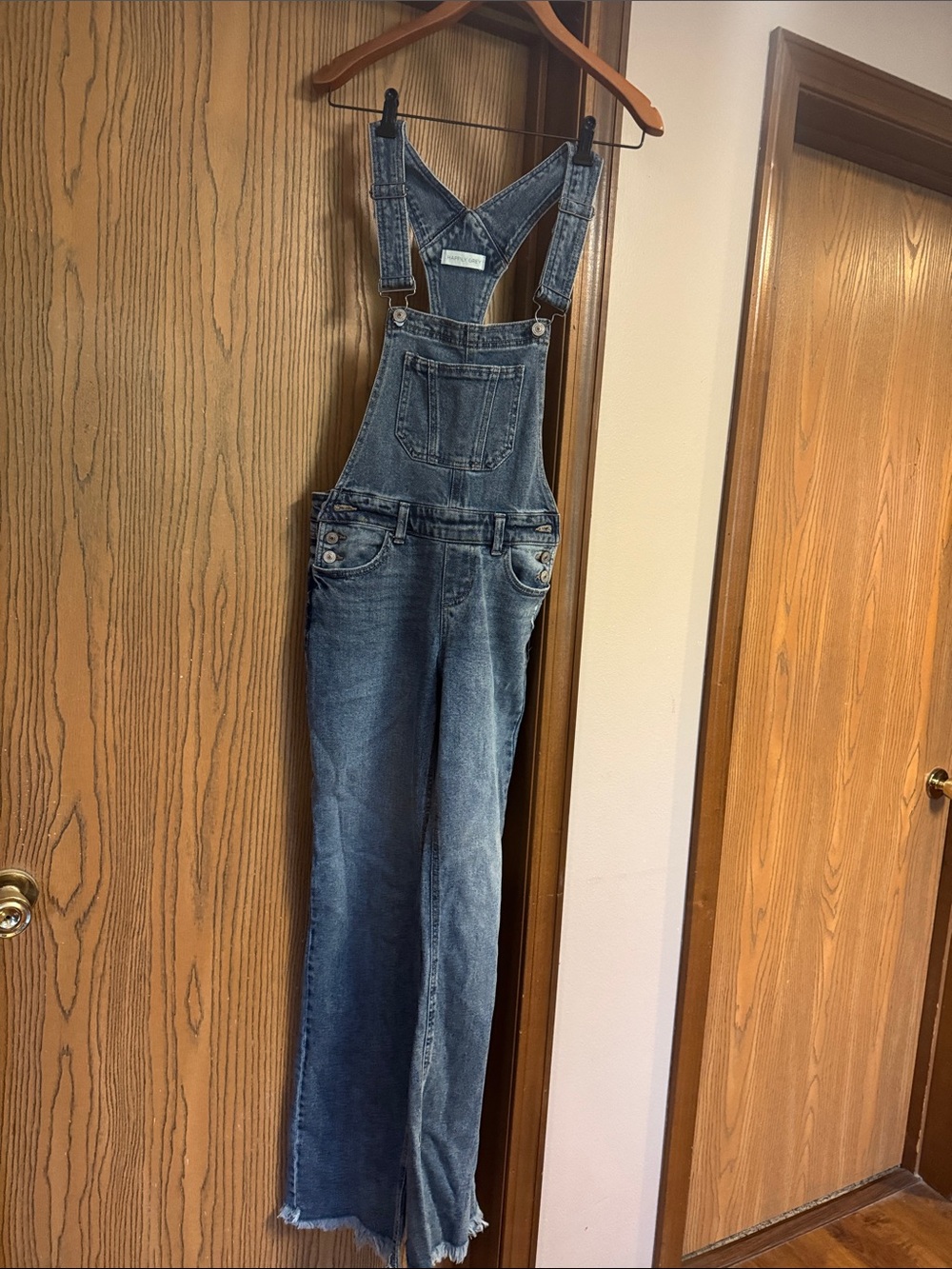Women's Dark Blue Denim Overalls with Bib Pocket